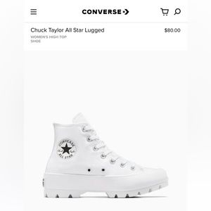 Lugged White High Top Converse LIKE NEW!!